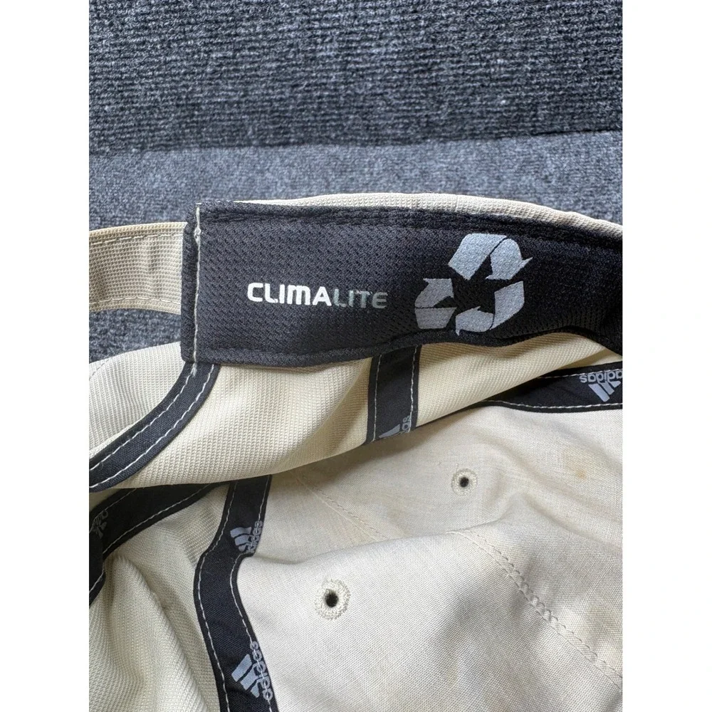 Adidas Climalite Baseball Cap Beige Brown Embroidered Logo Adjustable Hat